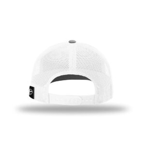 Nail Cross Christian Trucker Hat - Adjustable Fit Cotton Snapback Hat - Breathable Mesh Side for Casual Wear (Heather Front/White Mesh)