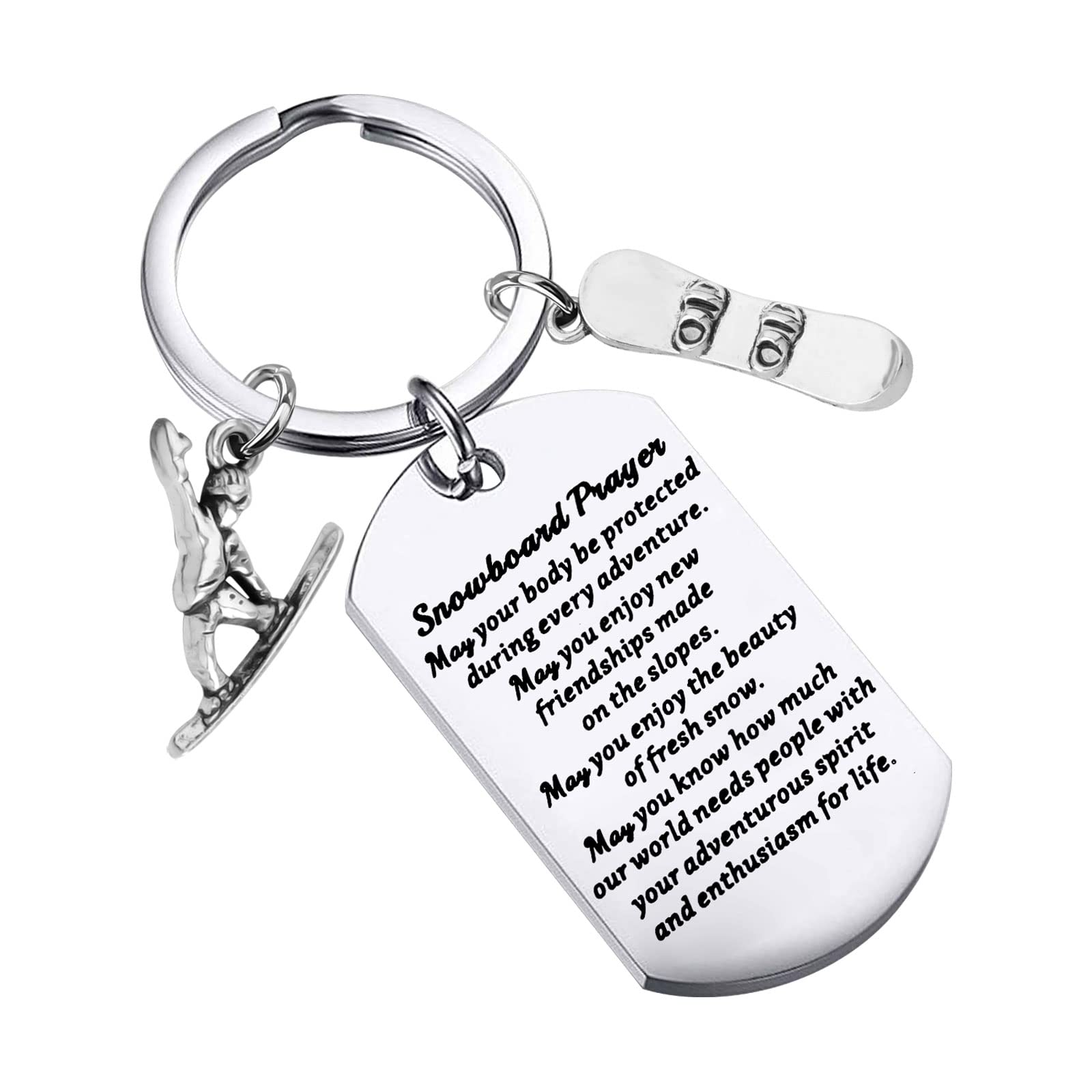 WSNANG Snowboarding Keychain Snowboarder Gift Snowboard Lover Gifts Snowboarder Team Gift Winter Sports Ski Keychain (Snowboard DT)