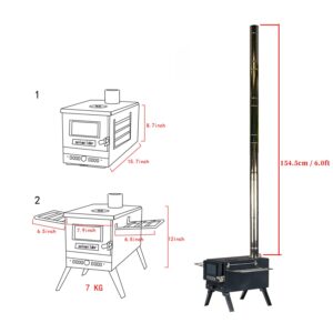 Camping Tent Stove SoloWilder Large Portable Carbon Steel Wood Burning Stove for Outdoor Cooking Heating