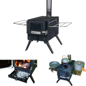 camping tent stove solowilder large portable carbon steel wood burning stove for outdoor cooking heating