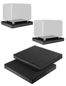 2-pack for 8''- 10'' studio monitor noise isolation pads subwoofer platform speaker riser 3-layer acoustic stand foam stereo vibration isolation stabilizer base (15.5'' x 13'')