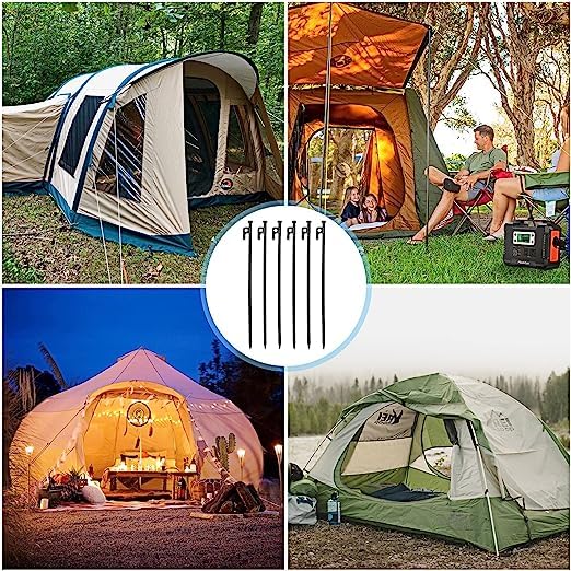 Baoz 20Pcs 16" Heavy Duty Tent Stakes Metal Camping Tarp Pegs Steel Tent Spikes for Tent Tarp Outdoor Trip Canopy Large Hard Ground Rocky Soil,Tent Stake Heavy Duty, Stakes Heavy Duty