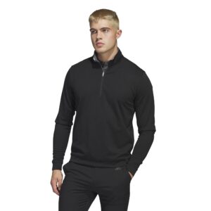 adidas men's elevated quarter zip pullover, black, 2x-large