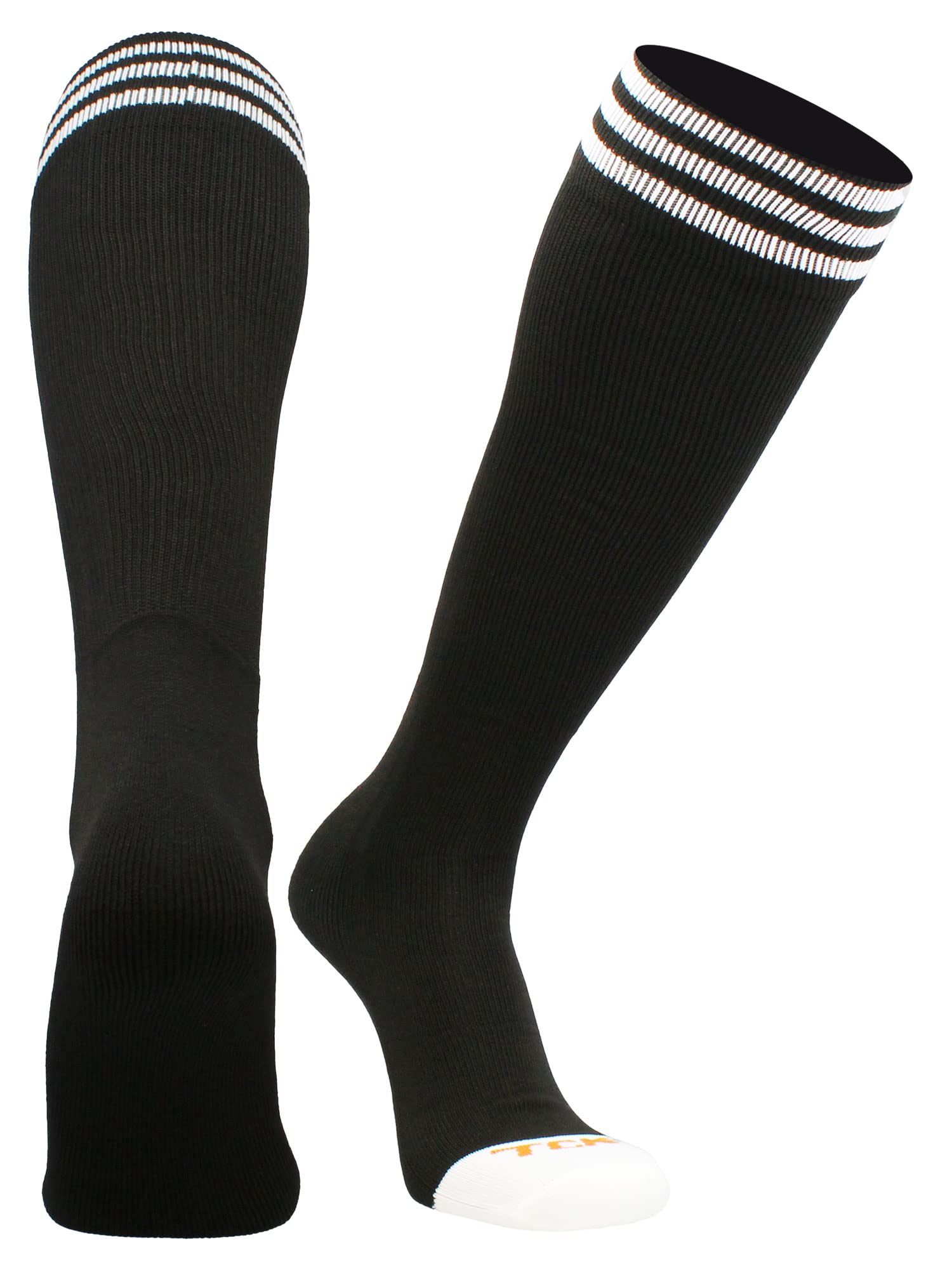 TCK Prosport Striped Tube Socks (Black/White, X-Small)