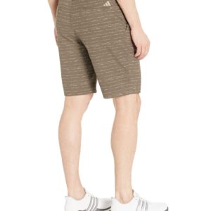 adidas Men's Textured 9 Inch Golf Shorts, Olive Strata, 36