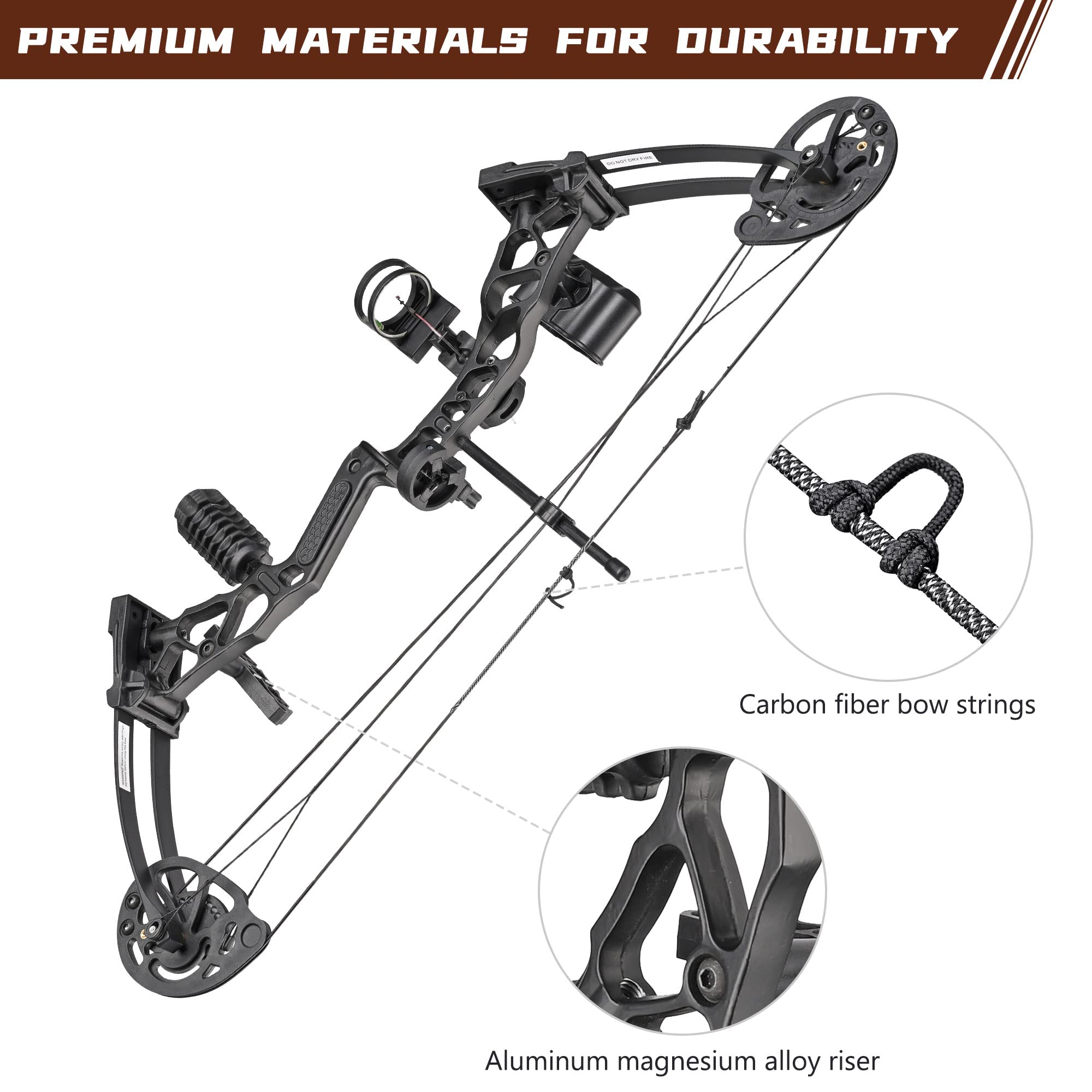 AW Youth Compound Bow Kit 16 to 28 Lbs Draw Weight Arrows Archery Outdoor Hunting, for Teenagers Young Archers or Beginners