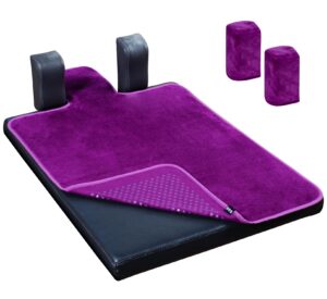 rainbo pilates reformer non-slip mat towel (included 2 pcs shoulder block covers) (purple), multicolor