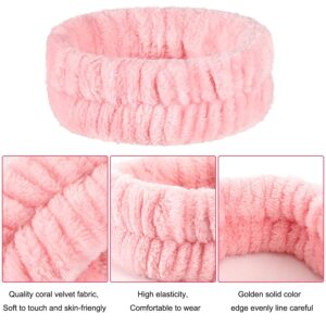 6 Pcs Face Wash Headband,Spa Headband and Wristband Set,Skincare Headbands Adjustable Elastic Hairbands for Washing Spa Yoga Sports Shower