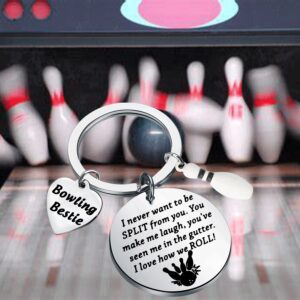 WSNANG Bowler Gift Bowling Partner Gift Bowling Bestie Keychain Bowling Team Gifts Bowling Lover Gifts (Bowling Roll K)