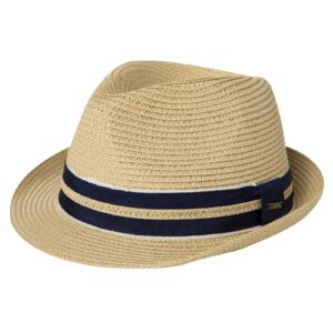 comhats summer fedora straw hats for men beach sun panama packable trilby dress derby beige xx-large xxl