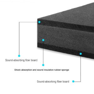 2-Pack for 8''- 10'' Studio Monitor Noise Isolation Pads Subwoofer Platform Speaker Riser 3-Layer Acoustic Stand Foam Stereo Vibration Isolation Stabilizer Base (15.5'' x 13'')