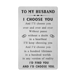 hyhydhp husband fathers day card - wedding day gifts for husband from wife - i choose you gifts for him husband - groom from bride, engagement card, i love you gifts, anniversary card for men ideas