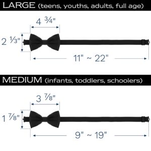 Adam Young Men's Bow Ties with Handkerchief & Cufflinks Pre-Tied Style Formal Satin Classic Bowtie for Tuxedo Faux Silk