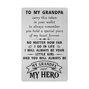 hyhydhp fathers day card for grandpa from granddaughter - grandpa birthday wallet card gifts from granddaughter - grandfather christmas ideas