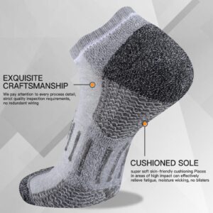 Heatuff Mens Athletic Ankle Socks Moisture Wicking Cushion Running Low Cut Sock 6 Pack