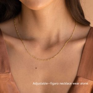 NECOCY Herringbone Necklace For Women,14k Gold Plated Layered Gold Necklaces Dainty Gold Herringbone Necklace Chunky Thin Paperclip Snake Chain Choker Necklace For Women Girls Gold Jewelry Gifts, Gold