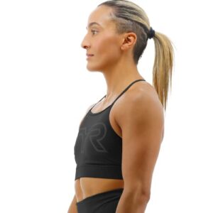 TYR Women's Standard High Neck Performance Sports Bra, Black, X-Large