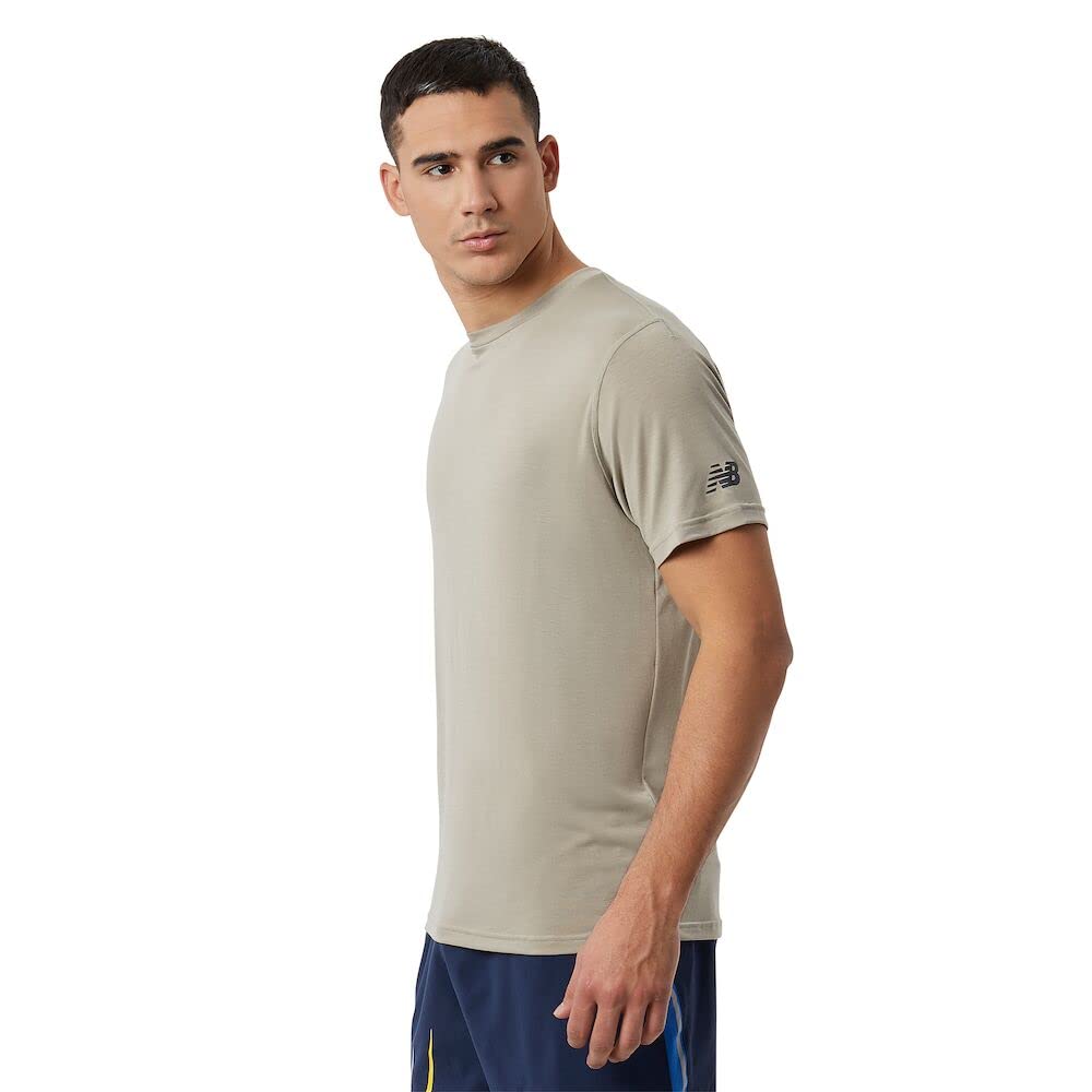 New Balance Men's R.W.Tech Dri Short Sleeve, Aluminum, Medium