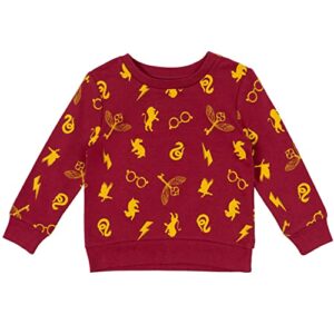 Harry Potter Little Girls French Terry Cosplay Pullover Sweatshirt Red 7-8