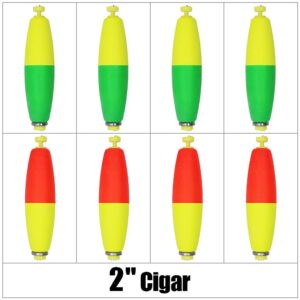 XFISHMAN Weighted-Bobbers-for-Fishing-Floats-Bouy Slip Bobber Fishing Corks Kit Crappie Bluegills Panfish Catfish Hand Made Foam Float 1 Inch 2 in 8-12 Pack