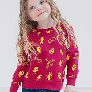 Harry Potter Little Girls French Terry Cosplay Pullover Sweatshirt Red 7-8