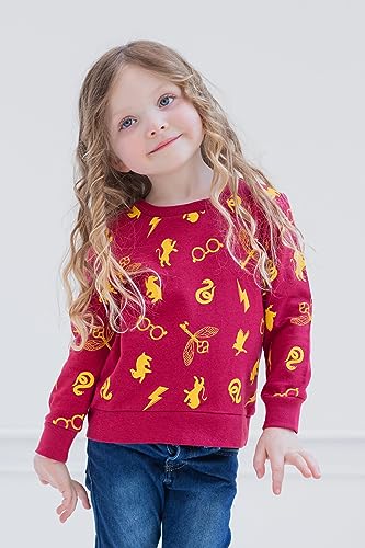 Harry Potter Little Girls French Terry Cosplay Pullover Sweatshirt Red 7-8