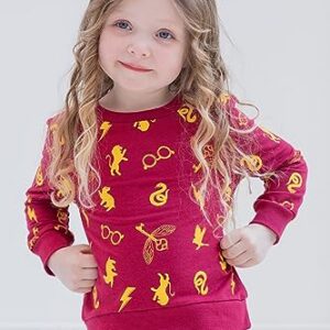 Harry Potter Little Girls French Terry Cosplay Pullover Sweatshirt Red 7-8