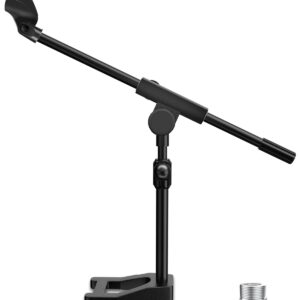 Mictop Desktop Microphone Stand, Adjustable Mic Stand with Boom Arm, Mic Clip Holder and 3/8" to 5/8" Screw Adapter for Dynamic Microphone and Blue Snowball, Blue Yeti, Kick Drums, Guitar Amps