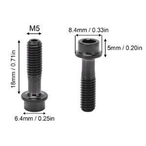 BuyWeek Bike Stem Bolts, 6Pcs M5x18mm Bicycle Stem Fixing Screws Bike Brake Lever Fixing Bolts Screw for Mountain Road Bike Black