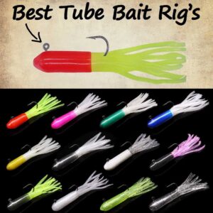 Tube Bait Crappie Lures Tube Jigs Heads Panfish Kit Crappie Bait Fishing Lure Gear Small Soft Plastic Worm Baits for Freshwater Pan Fish Trout Tackle Set Bluegill 130 Piece Kits 120 Bodies 10 Jigheads