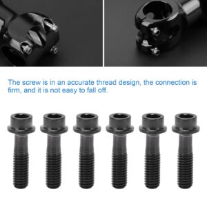 BuyWeek Bike Stem Bolts, 6Pcs M5x18mm Bicycle Stem Fixing Screws Bike Brake Lever Fixing Bolts Screw for Mountain Road Bike Black