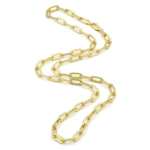 Nuragold 10k Yellow Gold 6mm Paperclip Elongated Rolo Cable Link Chain Bracelet, Womens Jewelry Lobster Clasp 7" 7.5" 8"