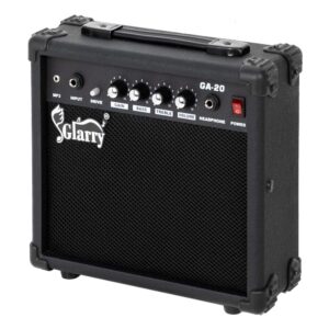 GLARRY Electric Guitar Amp, Portable Guitar Tube Amp with Headphone MP3 Input, 20W Practice Guitar Combo Amplifier Speaker Accessories with Bass, Volume, Treble, and Middle Controls