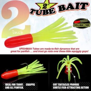 Tube Bait Crappie Lures Tube Jigs Heads Panfish Kit Crappie Bait Fishing Lure Gear Small Soft Plastic Worm Baits for Freshwater Pan Fish Trout Tackle Set Bluegill 130 Piece Kits 120 Bodies 10 Jigheads