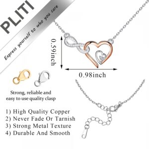 PLITI Aunt Gift From Nephew Niece To My Aunt Necklace Auntie gift Infinity Heart Pendant Aunt Appreciation Gift Special Aunt Jewelry (aunt Infinity Heart nec)