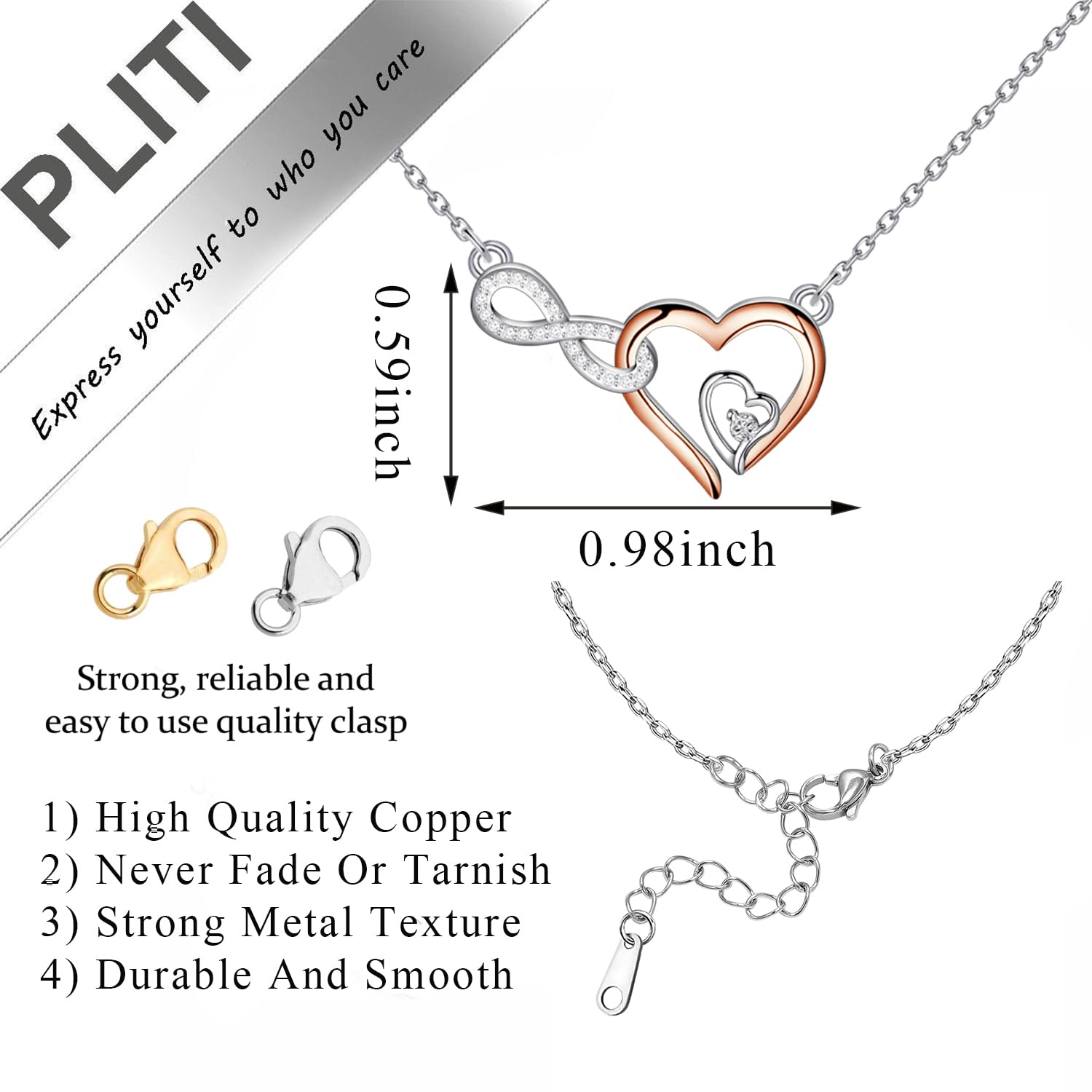 PLITI Pregnancy Gift For Daughter Pregnancy Congratulation Gift Infinity Heart Necklace To My Daughter On Your Pregnancy Jewelry Mom To Be Gift (daughter Pregnancy Infinity Heart nec)