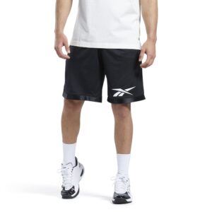 Reebok Men's Standard Basketball Mesh Shorts, Black, XL