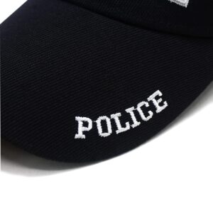 DailyCarry Black Blue Police Adjustable Baseball Cap Law Enforcement Officer Cops Gear 3D Embroidered Men Women Hat (Black)