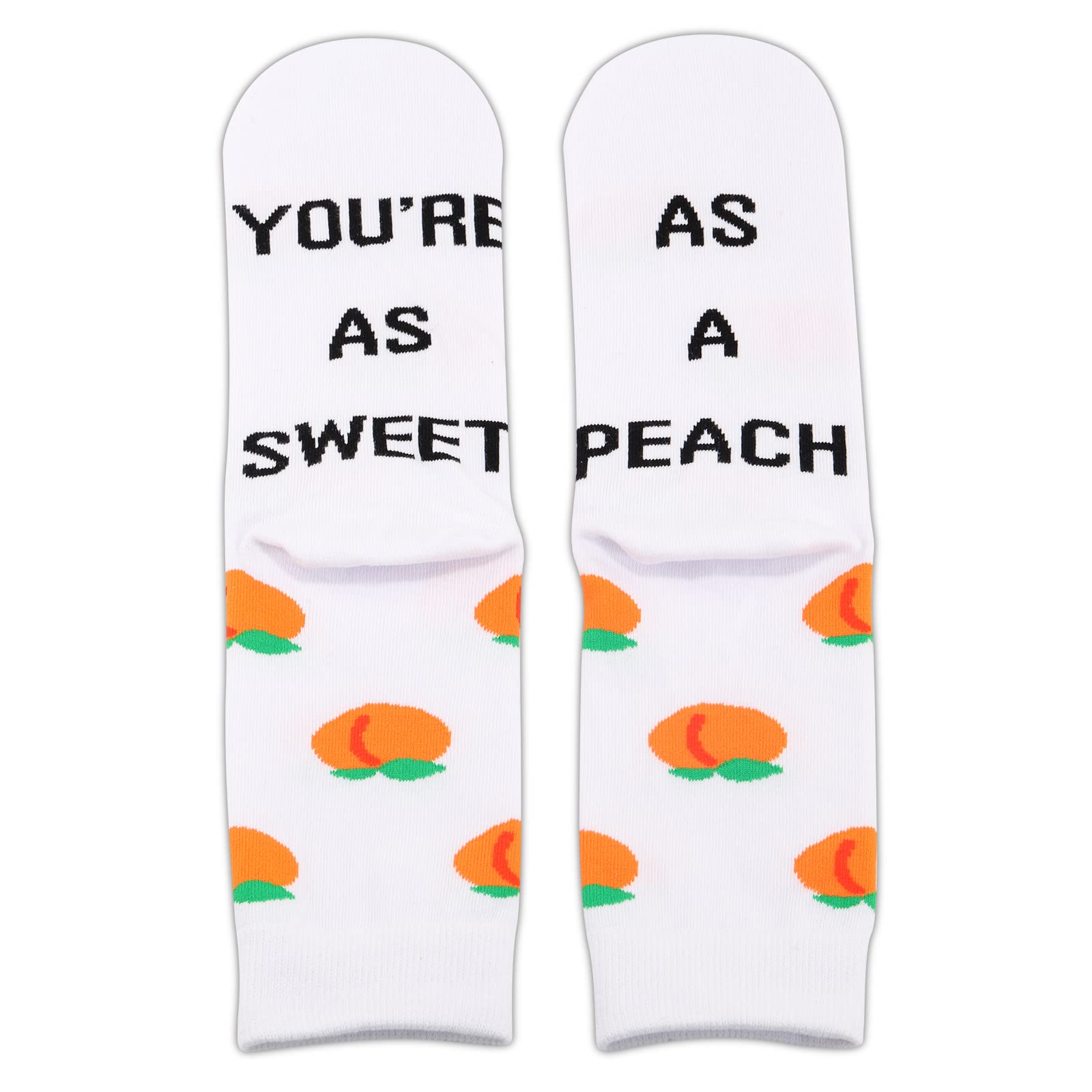 ZJXHPO Peach Crew Sock You’re As Sweet As A Peach Novelty Sock Peach Lover Gift Summer Fruit Sock Peach Gift (Peach sock)