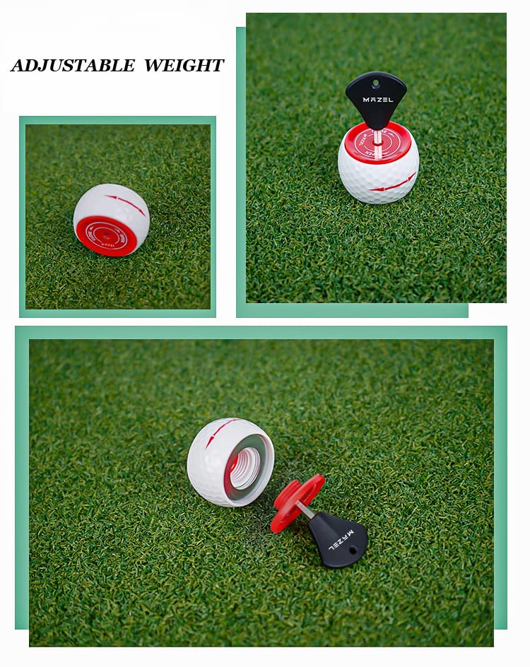 MAZEL Golf Putter with Red Grip & Golf Putting Ball,Bundle of 2