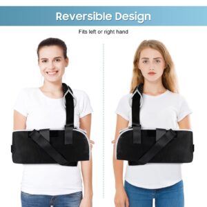 Arm Sling Shoulder Immobilizer with Back Belt, Breathable Lightweight Shoulder Sling Airflow Mesh Fabric Rotator Cuff Sling, Broken Arm Bandage for Shoulder Arm Injury Recovery