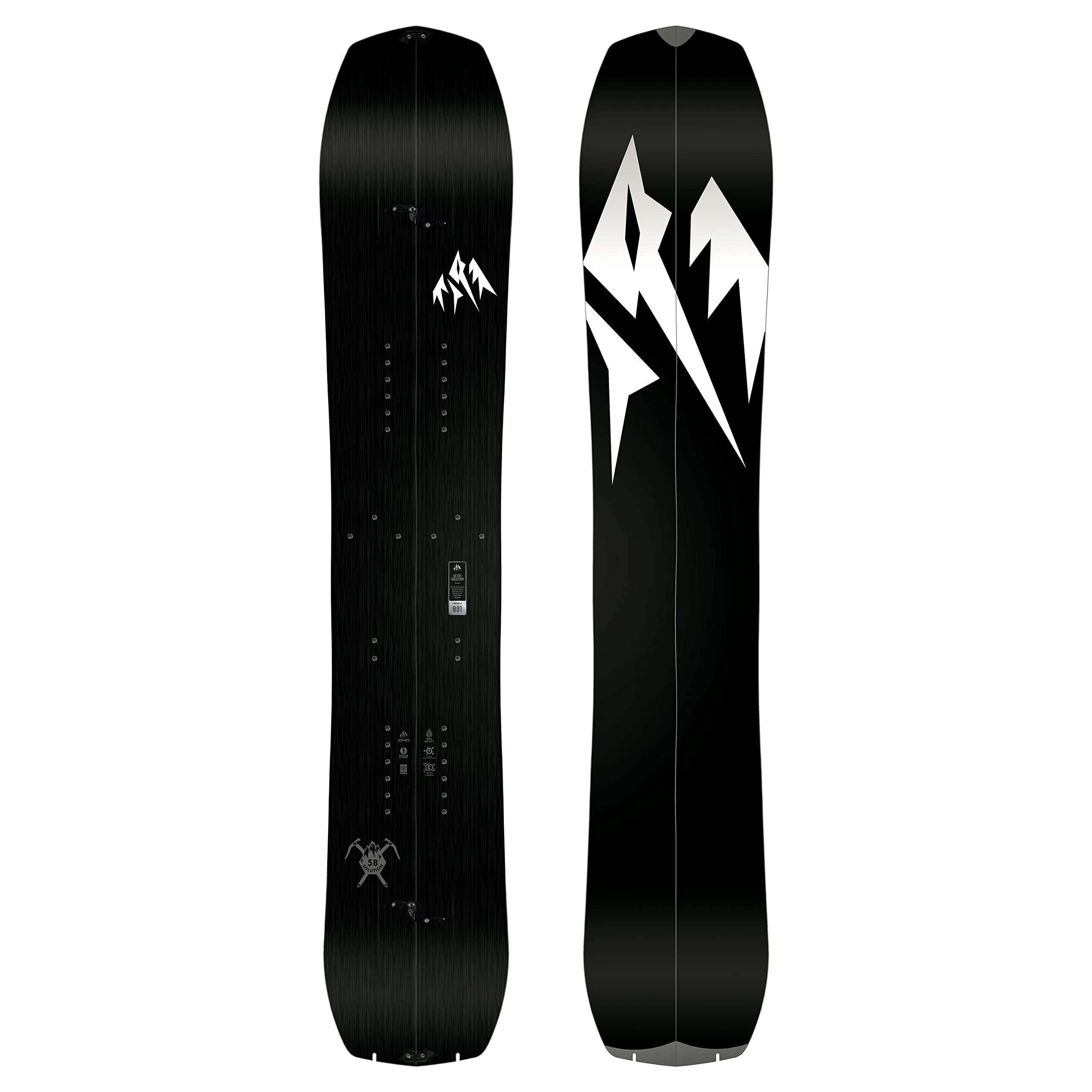 JONES Snowboards Ultra Solution Splitboard, Directional Freeride, Directional Freeride, Karakoram Ultra Clips 3C with Tip Lock, 161cm