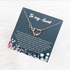 PLITI Aunt Gift From Nephew Niece To My Aunt Necklace Auntie gift Infinity Heart Pendant Aunt Appreciation Gift Special Aunt Jewelry (aunt Infinity Heart nec)