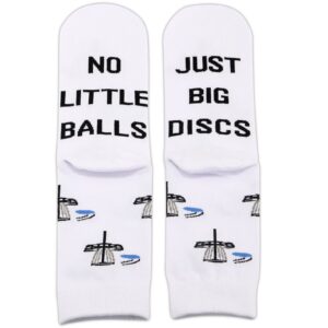 ZJXHPO Disc Golf Crew Sock No Little Balls Just Big DiscsFor Disc Golf Lover Player Team Sock Gift For Dad Papa (Big Discs sock)