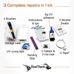 RodTeck Universal Fit Tiptop Kit | Freshwater and Inshore | Fishing Rod Tip Repair Kit