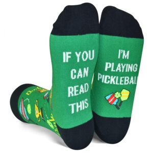 golin pickleball socks for men funny saying crew socks, novelty pickleball gifts for dad grandpa