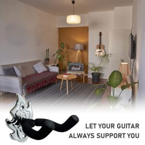 MOYACA Guitar Wall Mount Hanger, 2 Pack Metal Guitar Wall Hanger, Guitar Hanger Wall Hook Holder Stand with Screws, Guitar Wall Mount Hanger for Bass/Guitar/Banjo/Ukulele