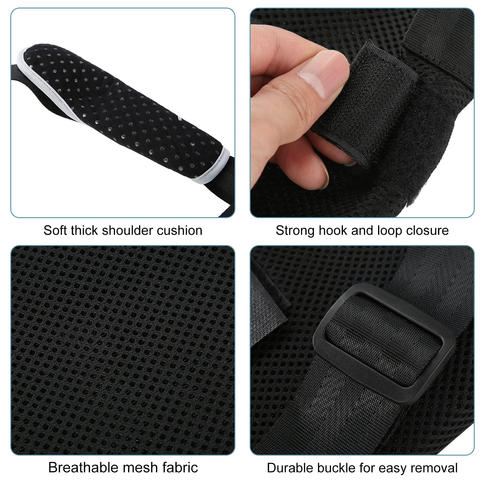 Arm Sling Shoulder Immobilizer with Back Belt, Breathable Lightweight Shoulder Sling Airflow Mesh Fabric Rotator Cuff Sling, Broken Arm Bandage for Shoulder Arm Injury Recovery