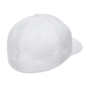 Custom Embroidered Flex Baseball hat. Flex Baseball 6277/6477 Baseball Cap. Place Your Own Logo or Design (S/M, White)