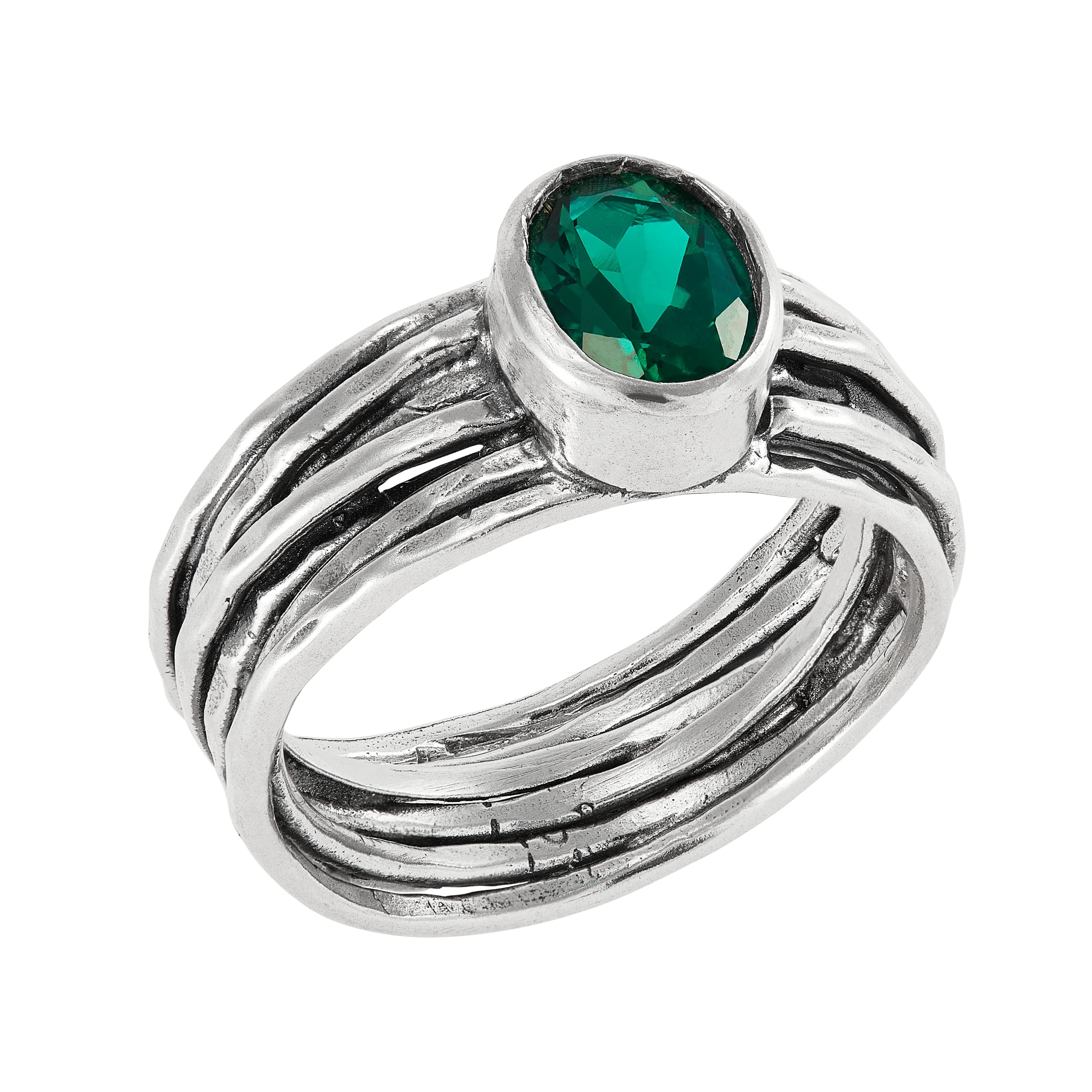 Silpada 'the Empowerment' Sterling Silver Lab-Created Emerald Ring, Size 8, Size 8